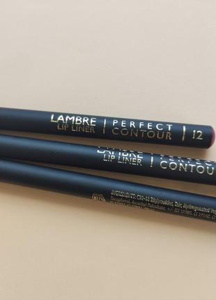 Рожевий олівець для губ lambre perfect contour 12/розовый карандаш для губ ламбре/контурный карандаш ламбре3 фото