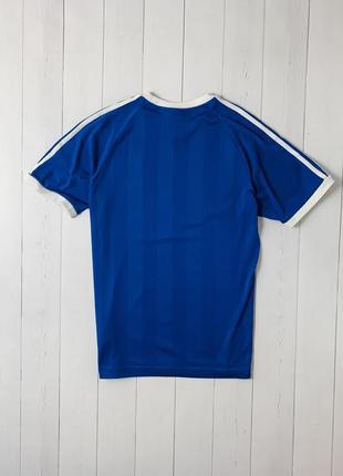 Чоловіча синя спортивна футболка adidas адідас з лампасами. розмір s m2 фото