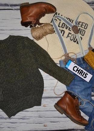 2 - 3 роки 98 см обладнаний модний светр, джемпер для хлопчика з латками