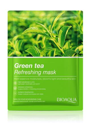 Маска для лица с экстрактом зеленого чая bioaqua green tea1 фото