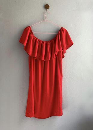 Яскрава червона сукня міні1 фото