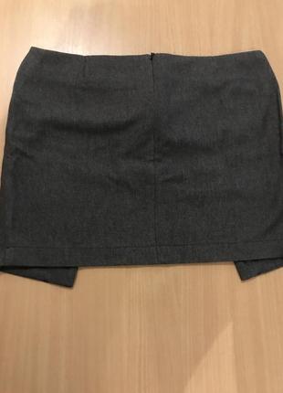 Мини юбка бежевая из костюмной ткани, оригинального фасона, амодея 46 grandua2 фото