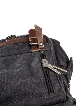 Сумка-рюкзак на одне плече чорна текстильна3 фото