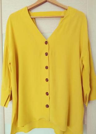 Желтая блуза в стиле zara4 фото
