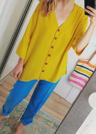 Желтая блуза в стиле zara3 фото
