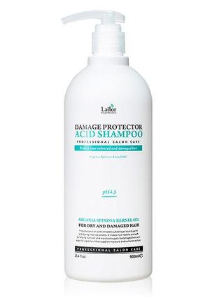 Шампунь для фарбованого волосся, після хім. завивки волосся la'dor damage protector acid  (900 ml)