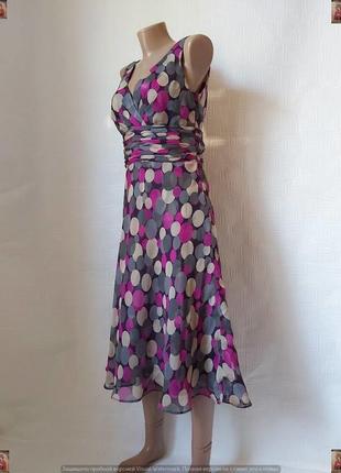 Фірмове monsoon плаття міді/сарафан з 100 % шовку у великий горох, розмір м-ка4 фото
