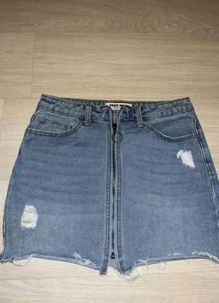 Юбка джинсовая , трикотажная1 фото