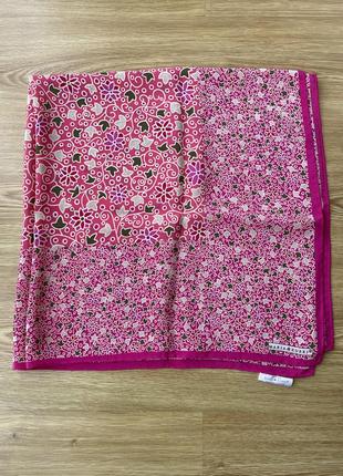 Платок шёлковый 82/83 см дизайнерский яркий розовый