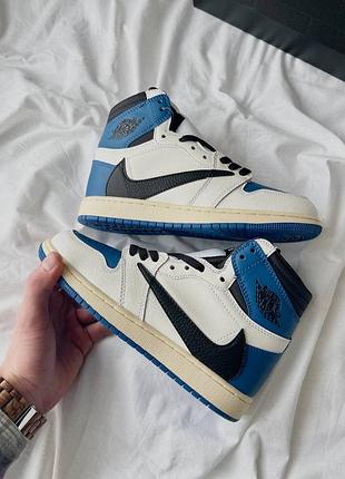 Жіночі кросівки nike air jordan 1 retro high og x travis scott x fragment 36-37-38-39-40