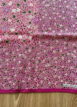 Платок шёлковый 82/83 см дизайнерский яркий розовый6 фото