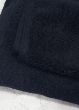 Рушник махровий банний чорне 70х140см щільне 500г/м2 шільний махровий рушник чорний