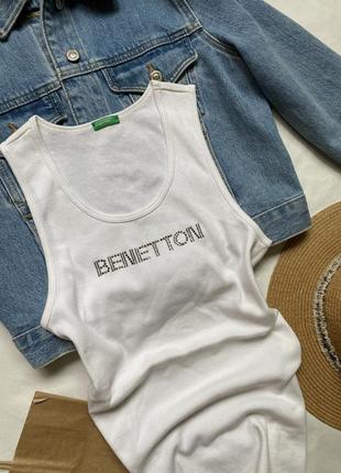 Базовая белая майка benetton.3 фото