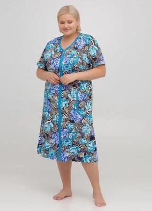 Халат romeo life квітковий комбінований домашній бавовна 4099