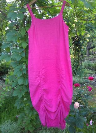 Воздушное льняное платье / сарафан-балон natural wave munich (германия) 100% лён8 фото