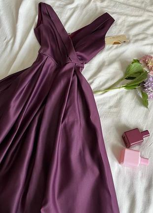 Вечірня баклажанова сукня1 фото