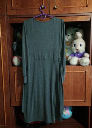 Серое платье женское на запах5 фото