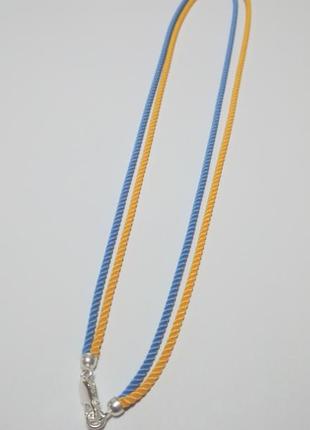 Шелковый шнурочек на шею + серебро1 фото