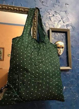 Еко сумка трансформер шопер зелений горох punta