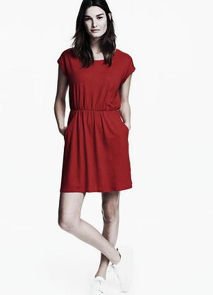 Бавовняну сукню на гумці з кишенями плаття-футболка h&m s-m