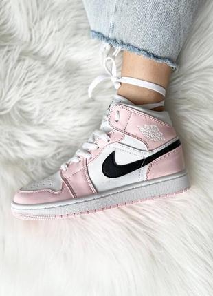 Женские кроссовки nike air jordan 1 retro mid ‘light pink’ 36-37-39-40