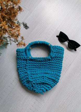 💙плетёная сумка ведро в стиле кроше💙вінтажна маленька плетена сумка