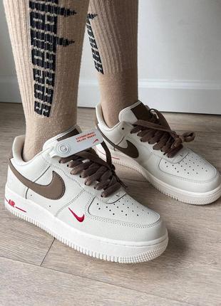 Шкіряні кросівки nike af1 ‘07 essenti “mocco ” premium. у