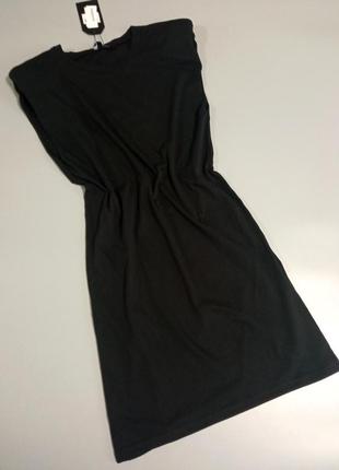 Плаття футболка чорне з підплічниками котон boohoo