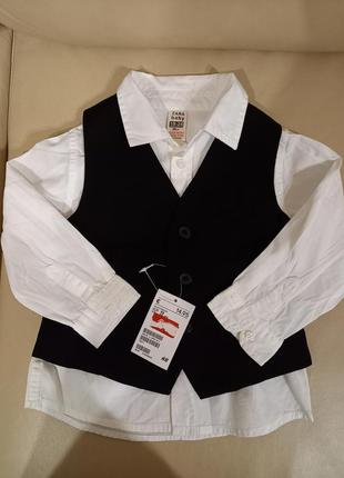 Комплект для мальчика: рубашка и жилетка.  zara2 фото