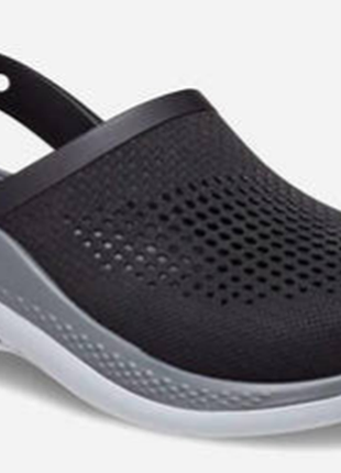 Шлепанцы crocs white literide 360 clog  digital/slate grey