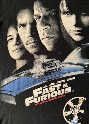 Мужская хлопковая футболка с принтом форсажа 2 fast 2 furious5 фото