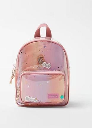 Красивый, розовый с переливом, с блестками детский рюкзак для девочек zara kids дисней оригинал2 фото