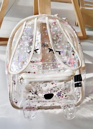 Zara kids рюкзак мультяшный, маленький классный, стиль принцессы, детский, прозрачный с ушками5 фото