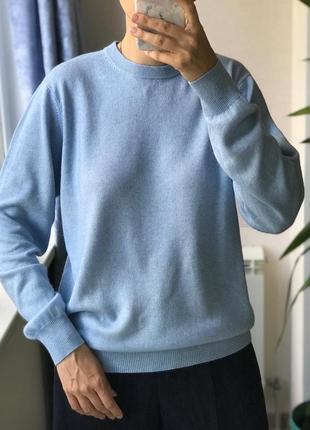 Светло-голубой джемпер свитер шелк кашемир4 фото