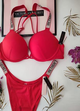 Victoria's secret original m 36b 80b 75c l купальник большой пушап со стразами2 фото