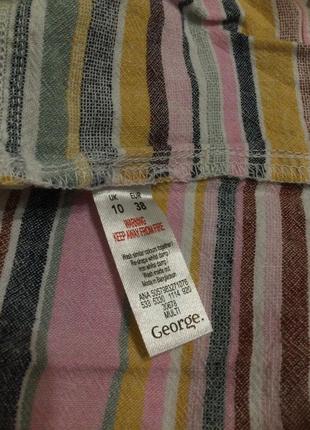 Сукня міді лляна у смужку сарафан george розмір 1010 фото