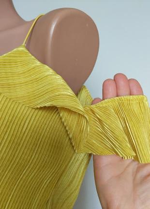 Жіночий плісірований гірчично-жовтий  ромпер missguided5 фото