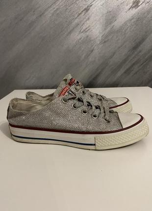 Кеді converse all star срібні ,36-36.5 ромір,