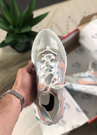 Nike react element 87 grey pink blue  женские кроссовки найк5 фото