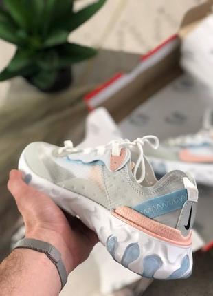 Nike react element 87 grey pink blue  женские кроссовки найк6 фото