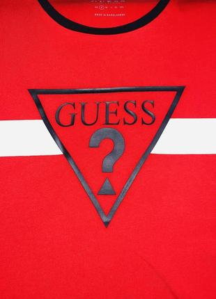 Оригінальна яскрава якісна бавовняна червона футболка guess los angeles8 фото