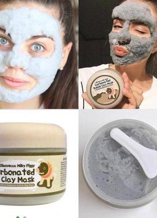 Маска для лица eглиняно-пузырьковая lizavecca milky piggy carbonated bubble clay mask, 100 г