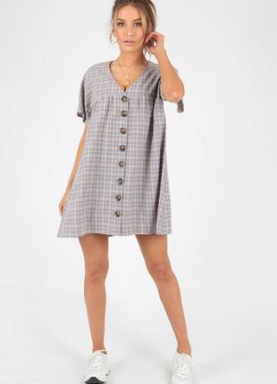 Платье сарафан клетка s/m(10)