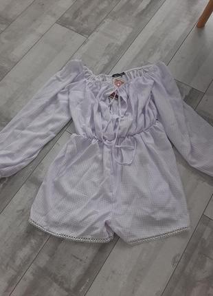 Boohoo лиловый комбез💜,размер 12 l-xl,распродажа🔥оригинал!