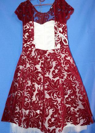 Бальне плаття бордовий оксамит5 фото