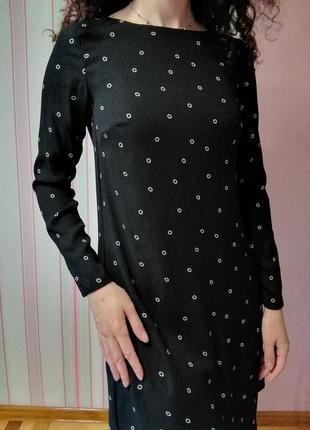 Чорне плаття в горох з рукавом by h&m