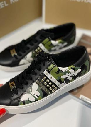 Кроссовки кеды michael kors keaton butterfly camo leather sneaker