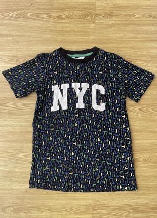 Футболка nyc h&m 134-140 см хлопок для мальчика