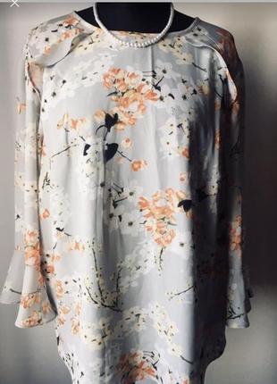 Ніжна блузка в квітковий принт1 фото