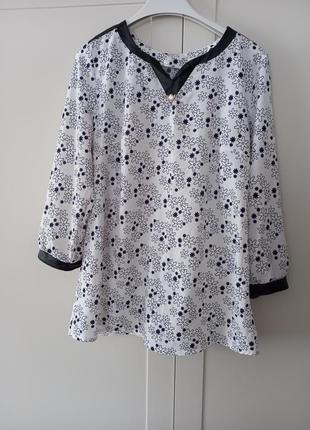 Блуза жіноча , легка ,чорно - біла,зручна, святкова, літня , сорочка1 фото